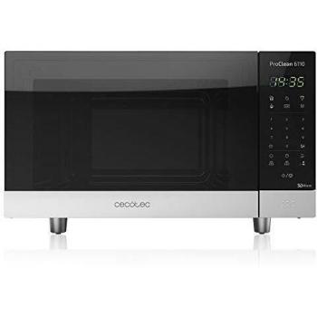 Cecotec Microondas ProClean 6110. 800 W y Grill 1000 W, Capacidad 23L, Revestimiento Ready2Clean para una mejor Limpieza, Tecnología 3DWave, Diseño con Acabados en Acero Inoxidable