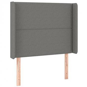 Cabecero con LED de tela gris oscuro 103x16x118/128 cm