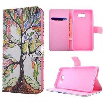 Galaxy A7(2016),Para Samsung Galaxy A7(2016) A710F Funda libro, Asnlove elegante funda carcasas flip PU cuero de piel cover case con bling diamante y TPU silicona tapa interior funcion con ranuras para tarjetas soporte cierre magneticas iman estilo carter