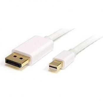 Cable Adaptador de 2m de Monitor Mini DisplayPort 1.2 Macho a DP Macho - 4k Blanco