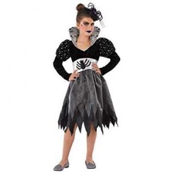 Atosa-61436 Atosa-61436-Disfraz Mujer Araña-Infantil Niña, Color gris, 3 a 4 años