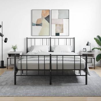 Mesita de noche 2 unidades madera ingeniería 40x41x50 cm Negro, Roble Sonoma, Roble ahumado Mesita habitación mesitas de noche dormitorio para Salón, Estudio, Mesa Auxiliar