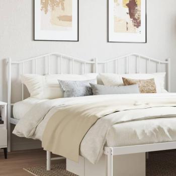 Cabecero de metal blanco 200 cm con acabado en negro, diseño moderno y elegante, estructura resistente, fácil instalación y compatible con colchones estándar