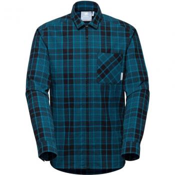 Camisa de Hombre Mammut Tamaro de Manga Larga en Color Zafiro/Negro