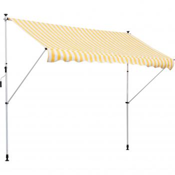 Toldo Portátil Cumbre Outsunny Retráctil Con Manivela Amarillo 170-280X300x150 cm