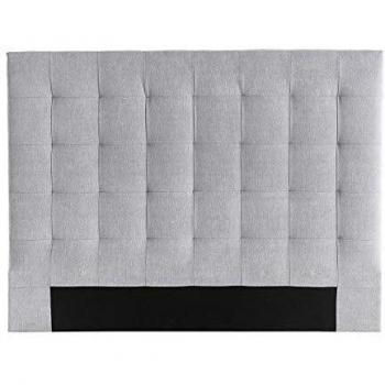 Cabecero capitoné en tejido gris 140 cm HALCIONA