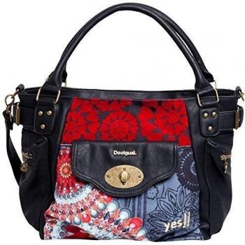 Desigual BOLS_MCBEE NEW RED - Bolso de hombro de material sintético mujer, color rojo, talla 27x30x14 cm