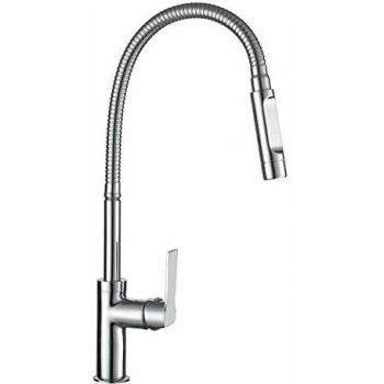 Mezclador de fregadero alto con caño flexible Koncerto cromado