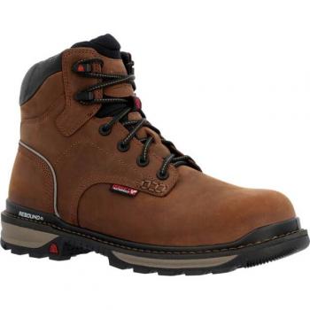 Rocky Men's 6 Rams Horn Waterproof Composite Toe Work Boot - Crazy Horse Brown, Size 9 Medium