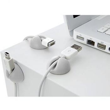 BlueLounge CableDrop - Pack de 6 pinzas para cables, gris