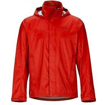 Marmot Precip Eco Jacket Chubasquero Rígido, Chaqueta Impermeable, A Prueba De Viento, Impermeable, Transpirable, Hombre, Victory Red, M