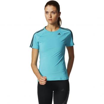 adidas D2M TEE 3S Camiseta de Manga Corta, Mujer, Azul