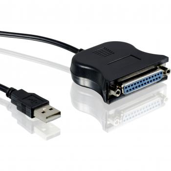 CSL - Adaptador USB a Puerto Paralelo LPT de 25 Pines - Cable de Impresora Cable Adaptador - Plug y Play - 0,9m Metros