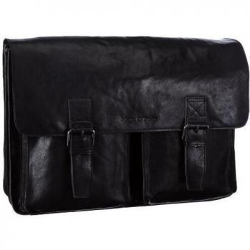 Marc O'Polo Accessories Viktor - Bolso de hombro de cuero hombre, color negro, talla 12x30x44 cm