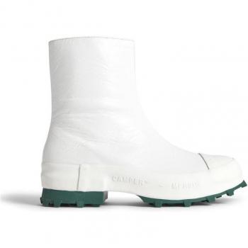 CAMPERLAB Traktori Ankle Boots for Men White Smooth Leather Size 46 & Size 12