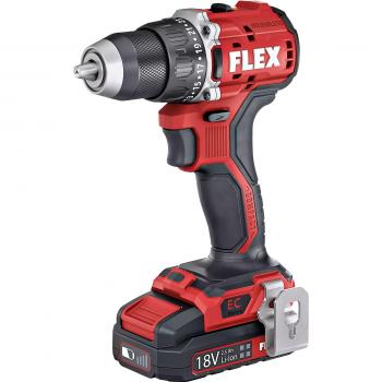 Taladro-destornillador inalámbrico Flex DD 2G 18V, 2 velocidades, 2 baterías de 2.5Ah y cargador en maletín