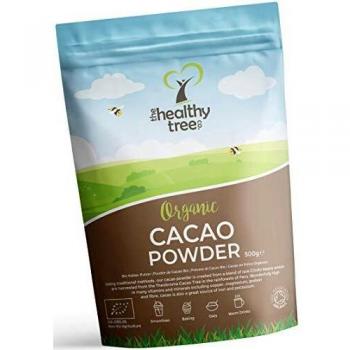 Cacao Crudo Orgánico en Polvo de TheHealthyTree Company para Yogur, Batidos y Repostería - Alto Contenido de Proteínas, Magnesio, Fibra y Potasio - Sin Azúcar, Polvo de Cacao Vegano