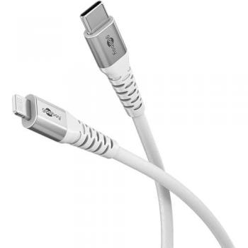 Cable de carga y sincronización USB-C a Lightning 60W, 3m, textil blanco