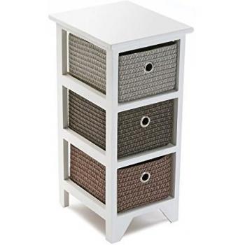 Versa Lingbo Mueble para el Baño Auxiliar, Cajonera con 3 cajones para organizar, Almacenaje Moderno y Divertido, Medidas
