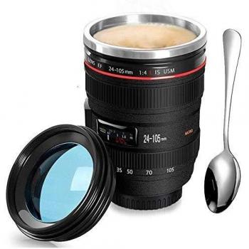 SLOSH Taza Cafe para Llevar Taza Camara Objetivo Lente Acero Inoxidable