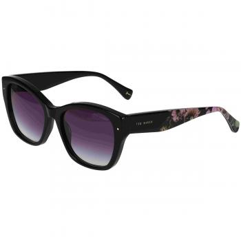 Ted Baker Riah Sunglasses Gloss Black - Female, Ted Baker TB1738 001 Women’s Sunglasses Black Size 55