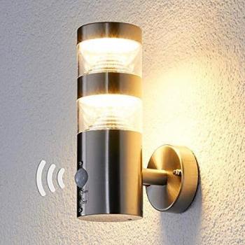 Aplique LED Exterior Lanea, Acero Inoxidable, Recto, con Sensor de Movimiento, IP44, Luz Cálida