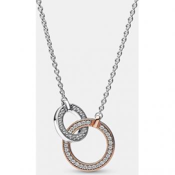 Collar Pandora Signature Circles Interlocked dos tonos