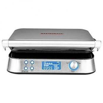 Gastroback 42424 Waffelera Advanced Control - 1600W, 7 niveles de dorado, 5 programas, control LCD, acero inoxidable plata