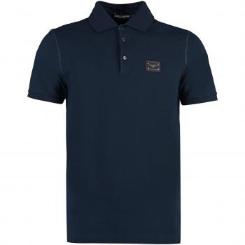 Dolce & Gabbana Men's Short Sleeve Cotton Polo Shirt in Blue | Size S | G8PL4TG7F2H Color B0665