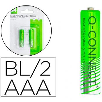 PILA Q-CONNECT ALCALINA AAA RECARGABLE BLISTER DE 2 UNIDADES