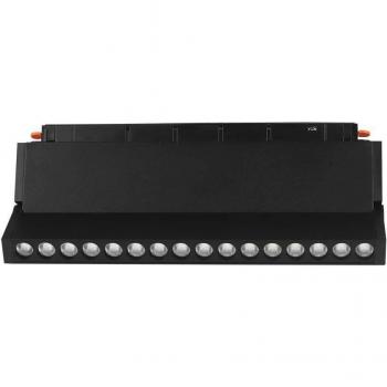 Foco LED de carril magnético ajustable 18W 48V V-tac VT-3618 color negro compatible con Google Home y Alexa, temperatura de color 2700K-6400K, lumenes: 1500