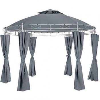Pabellón de jardín de lujo 3,5m Siana - cenador elegante con tubos de metal resistentes, material impermeable e incluye preciosas paredes laterales