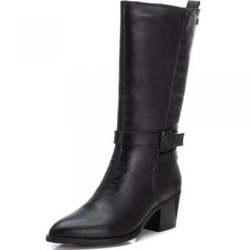 Bota alta de mujer Refresh 172054 negra con punta fina y cremallera lateral, talla 36