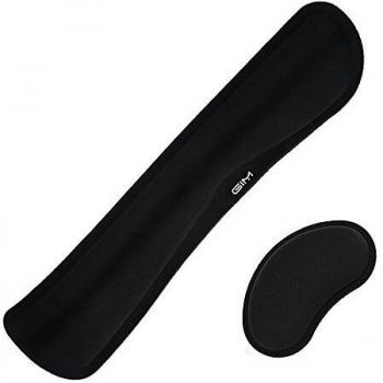 GIM Ergonómico Gel Reposamuñecas para Teclado y Ratón Alfombrilla Cojín de Muñeca para Gaming Oficina Ordenador Portátil Trabajo Juegos, Negro