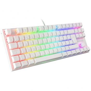 Teclado Gaming Mecánico Genesis Thor 303 TKL Blanco con Retroiluminación RGB y Switches Marrones Hot Swap
