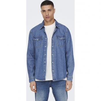 Only & Sons - Sobrecamisa Bane Azul de estilo vaquero para hombre