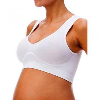 RelaxMaternity 5310 (Blanco, XXL) Sostén de Algodon para el Embarazo con Soporte al Pecho, Premama