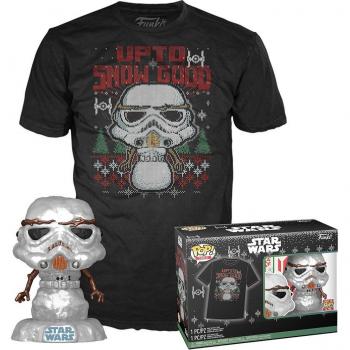Conjunto Funko Pop y camiseta: Stormtrooper Festivo (Metálico) - Star Wars