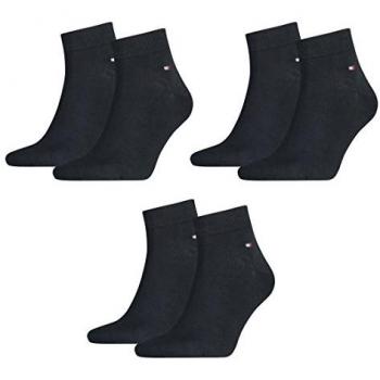 Calcetines Tommy Hilfiger para hombres, paquete de 2, lisos, color negro y azul marino oscuro, tallas 39-49