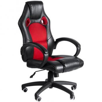 Silla Pro Gaming Roja/Negra - Silla ergonómica, diseño moderno, acolchado en espuma de alta densidad, reposabrazos ajustables, base de metal resistente, ruedas giratorias 360°, altura regulable