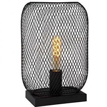 Lámpara de mesa Mesh negra E27 60W, altura 32.5 cm