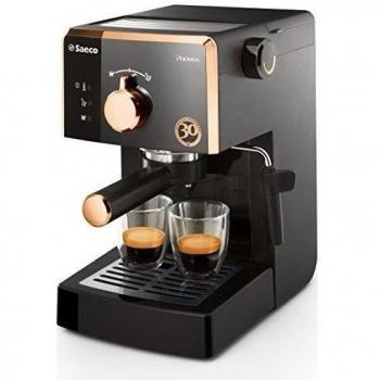 Saeco Poemia Focus HD8425/21 - Máquina de café espresso manual para café molido y monodosis E.S.E., Edición 30 Aniversario, 950 W, color negro y dorado