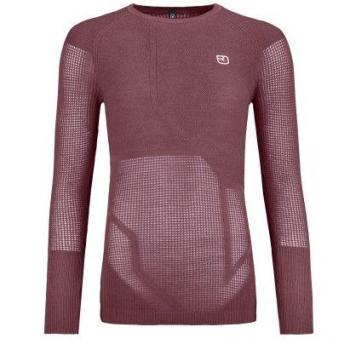 Camiseta de manga larga Ortovox Merino Thermovent (Moutain rose) Mujer - Tejido de merino, tecnología Thermovent, diseño femenino, color rosa