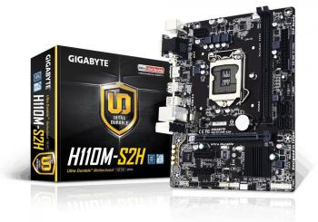 Placa Base Gigabyte GA-H110M-S2H, Intel SKT LGA1151, 2 DDR4, 4 SATA6, PCIEX16 y PCIEX1, USB3.0 y USB2.0, HDMI/VGA/DVI-D - Micro ATX
