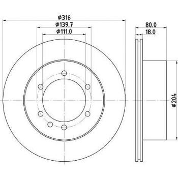 Disco de freno ventilado HELLA 8DD 355 110-831 para Nissan Patrol GR 4/5 SUV