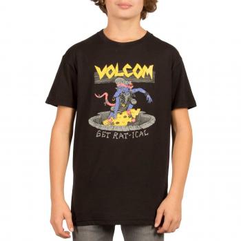 Volcom Ratical Bsc Ss Camiseta de Manga Corta, Niños, Negro, L