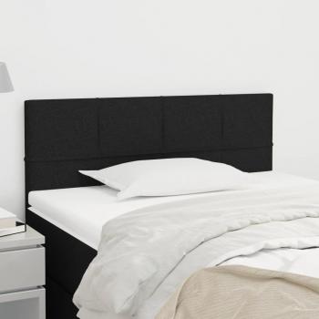 Cabecero de tela negro 100x5x78/88 cm vidaXL - Negro