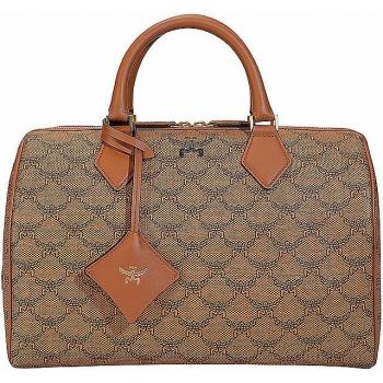 MCM Ella Boston Medium Satchel Bag in Cognac Brown for Women