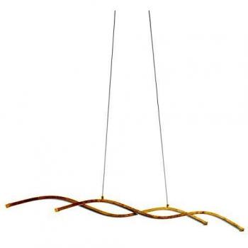 Lámpara Colgante LED Miraflores Dorada 26W Luz Cálida para Comedor y Sala de Estar, 120 cm