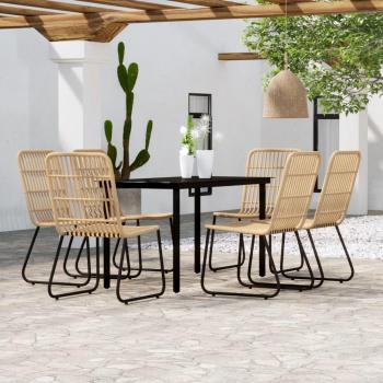 vidaXL 7-Piece Oak Garden Dining Set